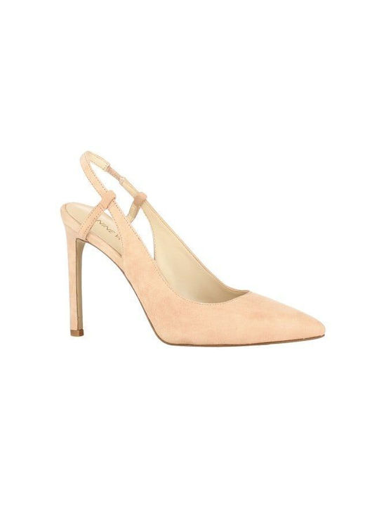 Nine West Suede Beige Heels with Strap Tarly