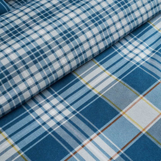 Vesta Home Oslo 2 Bed Sheets Super-Double Flannel 240x270cm Blue 4 Pieces