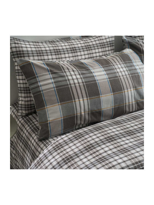 Vesta Home Sheet Sets Queen with Elastic 160x200+40cm. Oslo 1 Gray 4pcs