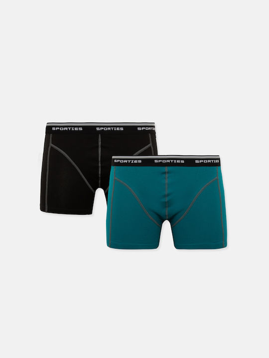 Minerva Men's Boxers 2Pack Green/Black