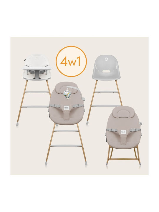 Lionelo Dalia Baby Hochstuhl 4 in 1 mit Höhenverstellbar Grau Stein Natur