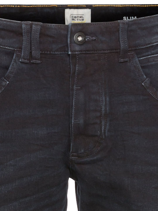Men's Jeans Pants Elastic with Slim Fit Dark Blue