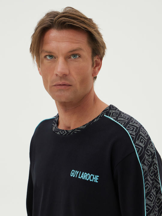 Guy Laroche Χειμερινή Ανδρική Πιτζάμα Μαύρη