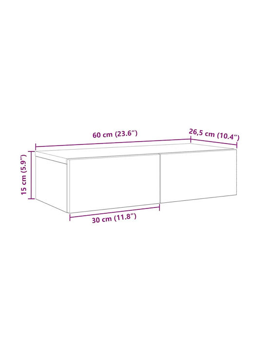 Рафт Стенен Бял 60x26.5x15см.