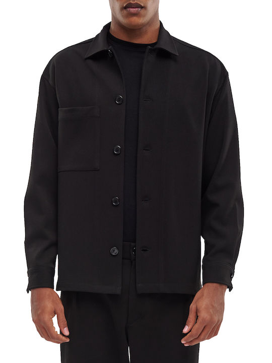 Μακρυμάνικo Τζιν Overshirt Μαύρο