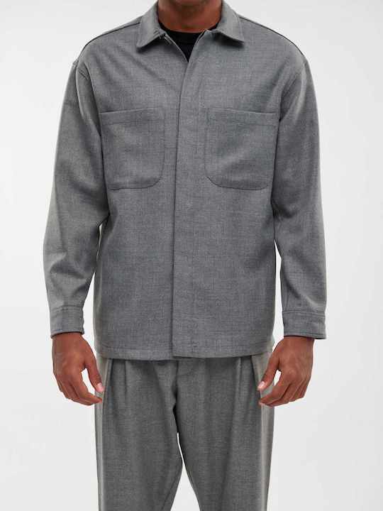 Μακρυμάνικo Τζιν Overshirt Γκρι