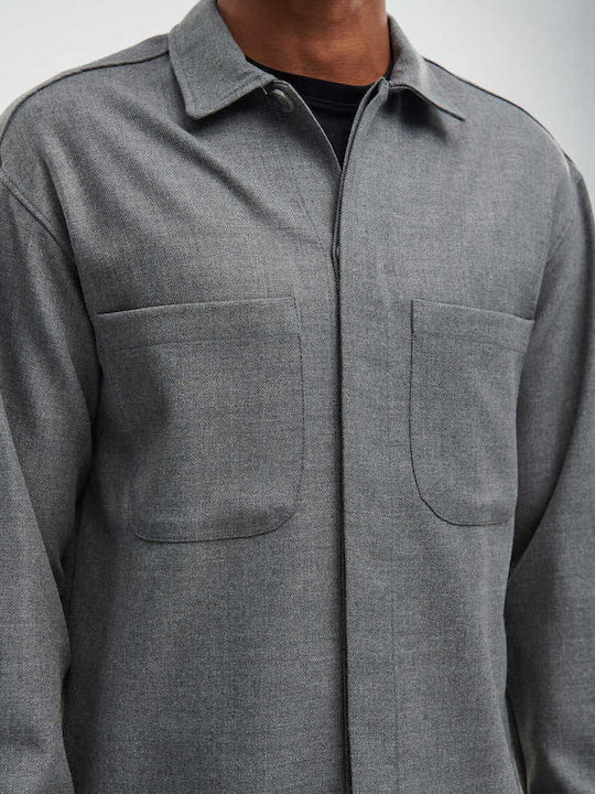 Μακρυμάνικo Τζιν Overshirt Γκρι