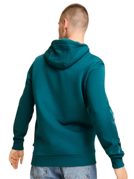 Tape Sweatshirt with Hood Green