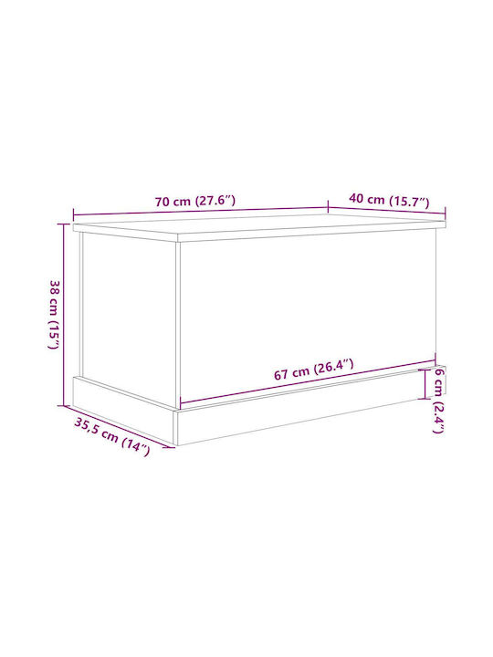 vidaXL Wooden Decorative Trunk Brown 70x40x38cm
