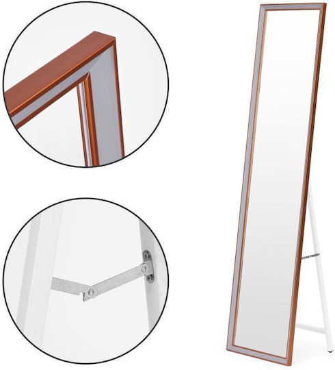 Modernhome Floor Mirror with Brown Wooden Frame 148x37cm