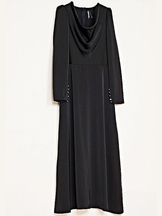 Maxi Abendkleid Drapiert Black