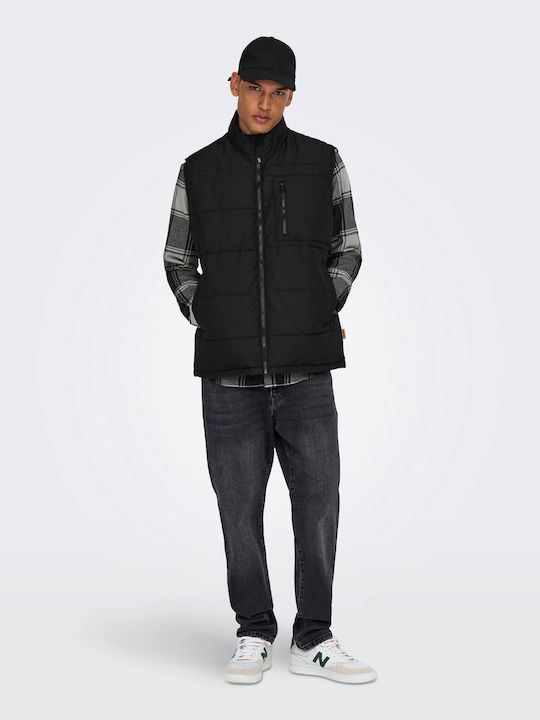 Sleeveless Jacket Puffer Black