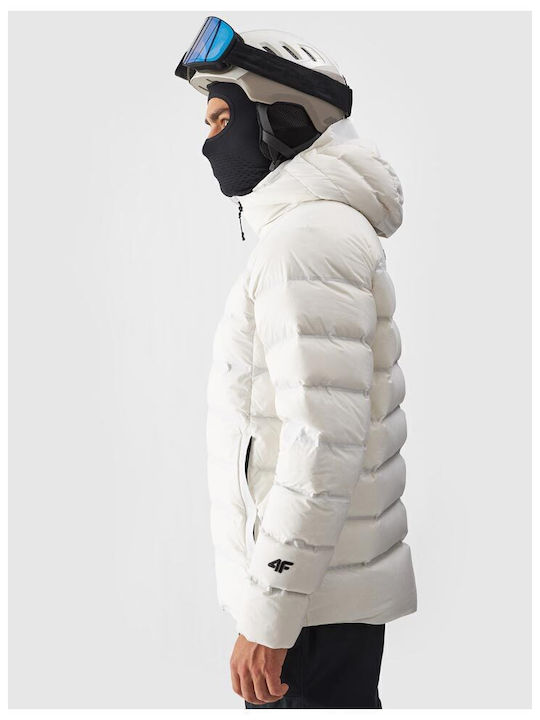 4F 4FWAW24TTJAM717-10S Herren Ski- und Snowboardjacke Weiß
