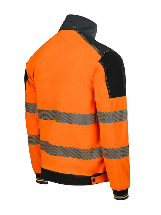 Stenso Revolt HV 4stretch Work Jacket Reflective with Detachable Hood Orange