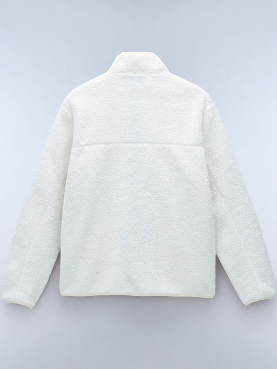 Jachetă Fleece Bărbătească Albă