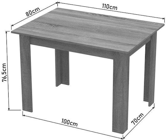 Manka Table Dining Room Wooden White 110x80x77cm
