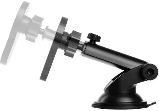 Fixed Car Mobile Mount with Adjustable Hooks and Wireless Charging MagSafe Black