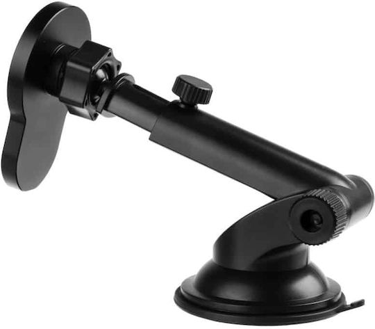 Fixed Car Mobile Mount with Adjustable Hooks and Wireless Charging MagSafe Black