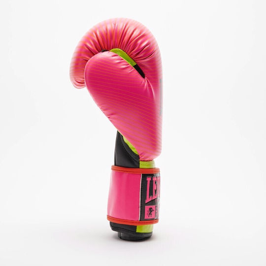 Leone 1947 Boxhandschuhe aus Synthetikleder für Kampf Rosa