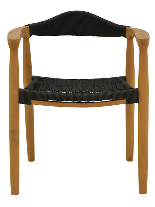 Outdoor-Sessel Hölzernes Ganny Black Shade 59x56x71εκ.