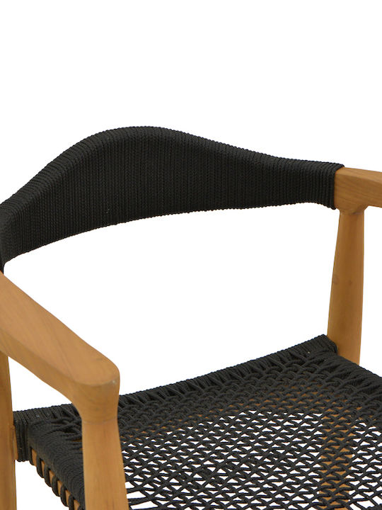 Outdoor-Sessel Hölzernes Ganny Black Shade 59x56x71εκ.