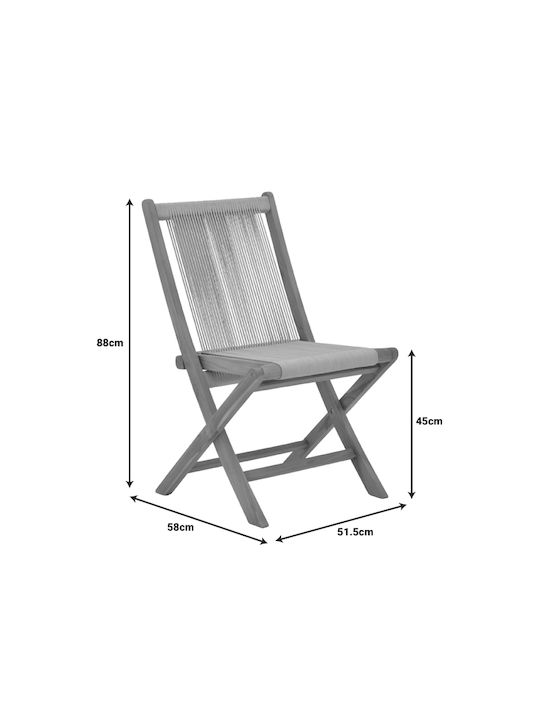 Outdoor Chair Wooden Banou Natural Shade 51.5x58x88cm