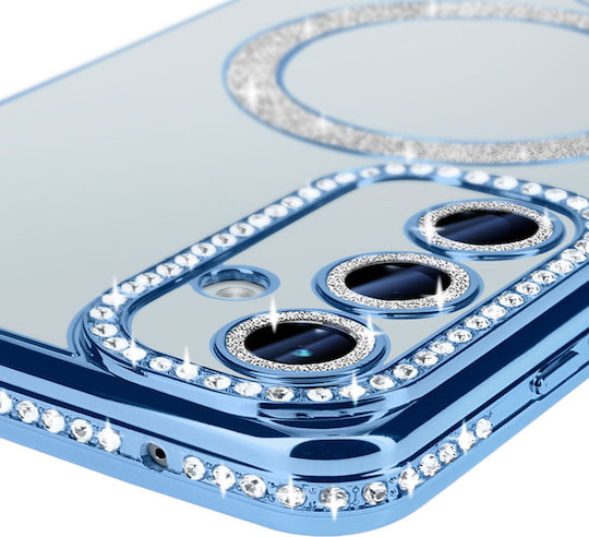 Avizar Diamond Case Samsung Galaxy A35 Magsafe Around Strass Light Blue