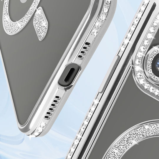 Avizar Diamond Case Iphone 13 Pro Max Protection Magsafe Around Strass Silver