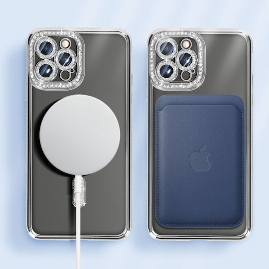 Avizar Diamond Case Iphone 13 Pro Max Protection Magsafe Around Strass Silver