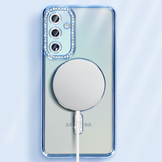 Avizar Diamond Case Samsung Galaxy A15 Magsafe Around Strass Light Blue