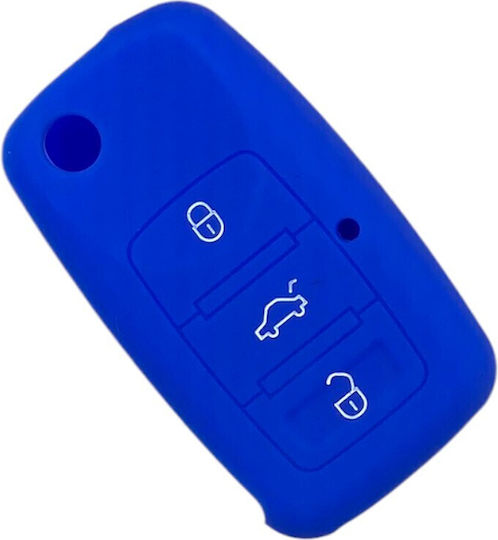 Car Key Cover Case made of with 3 Buttons for Audi / Seat / VW in Black Color