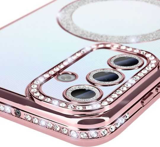 Avizar Diamond Case Samsung Galaxy A25 Magsafe Around Strass Rose Gold