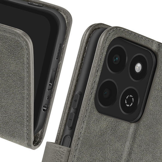 Avizar Case Honor 200 Smart Clapet Wallet Video Holder Grey