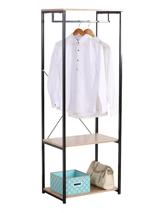 Liberta Floor Garment Rack made of Wood Black 40x40x167cm