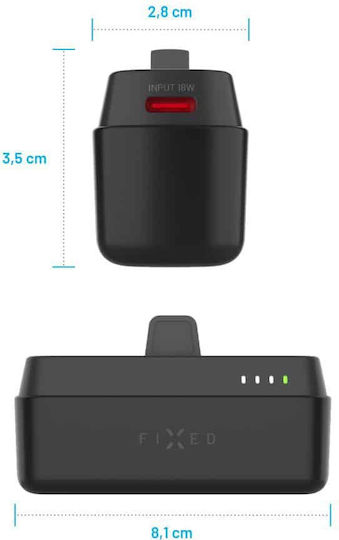 Fixed Zen 5 Power Bank 5000mAh с USB-C порт Черен