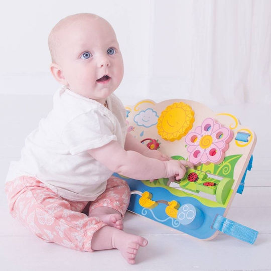 Big Jigs Activity Cube Wooden Activity Center With Flowers made of Wood for 6++ Months