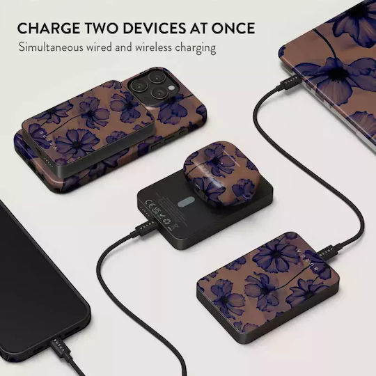 Burga MagSafe Power Bank 5000mAh 7.5W with USB-C Port Gunmetal - Velvet Night