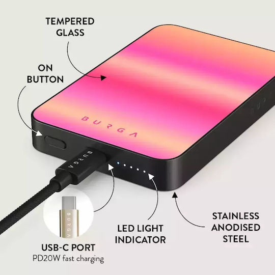 Burga MagSafe Power Bank 5000mAh 7.5W mit USB-C Anschluss Gunmetal - SPF 100