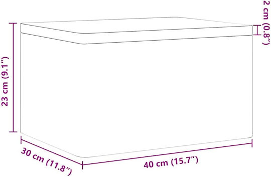 vidaXL Διακοσμητικό Μπαούλο Ξύλινο Καφέ 40x30x23εκ.