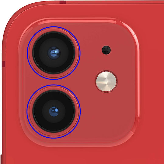 Clappio Rear Camera Lens for iPhone 12 12 Mini Red