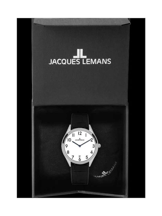 Jacques Lemans Vienna Watch Battery with Black Rubber Strap