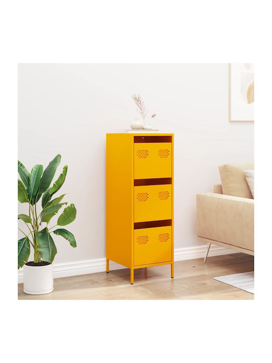 Office Storage Metal Cabinet Mustard L39xW35xH103.5cm