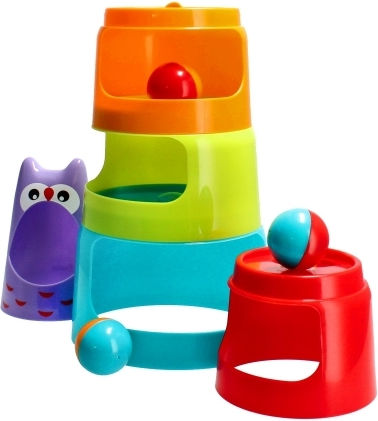 Bam Bam Pyramiden-Spielzeug Owl Tumbler für 10++ Monate