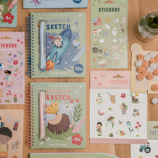Little Dutch Παιδική Χειροτεχνία Pompom Craft Kit Little Farm για Παιδιά 3+ Ετών