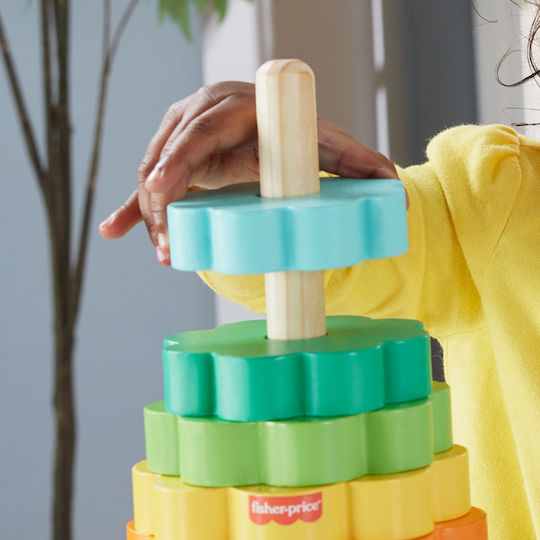 Fisher Price Stacking Toy Ring Stacker made of Wood for 18++ Months