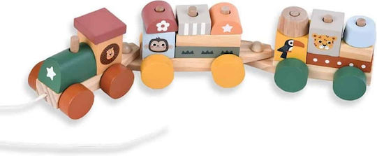 Luna Pull-Along Toy made of Wood for 18++ Months