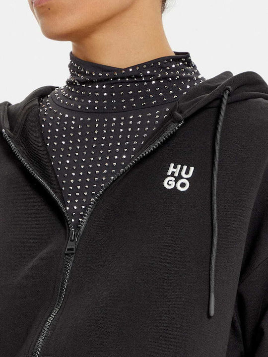 Dalfine Women's Sweatshirt Jacket Hooded Black