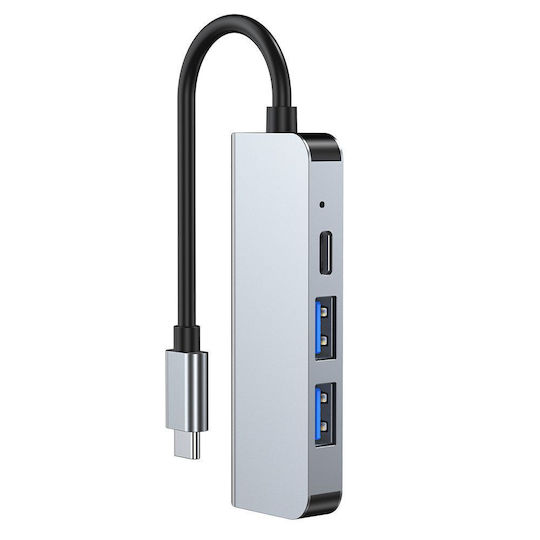 Tech-Protect V2 4in1 USB-C Docking Station με HDMI 4K PD Ethernet Γκρι