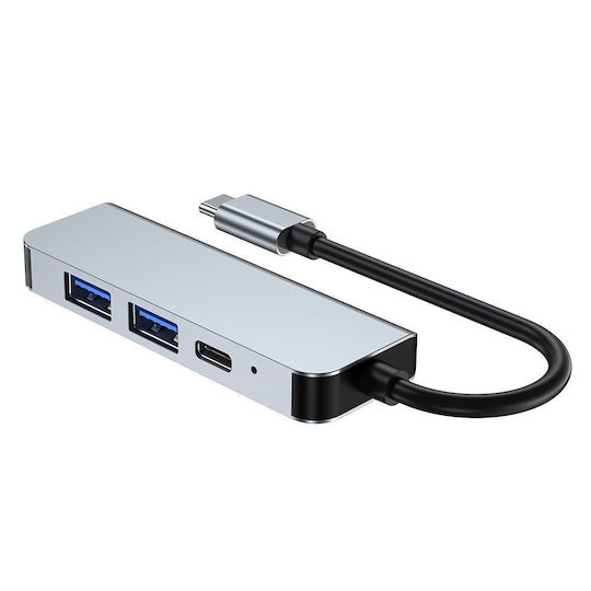 Tech-Protect V2 4in1 USB-C Docking Station με HDMI 4K PD Ethernet Γκρι