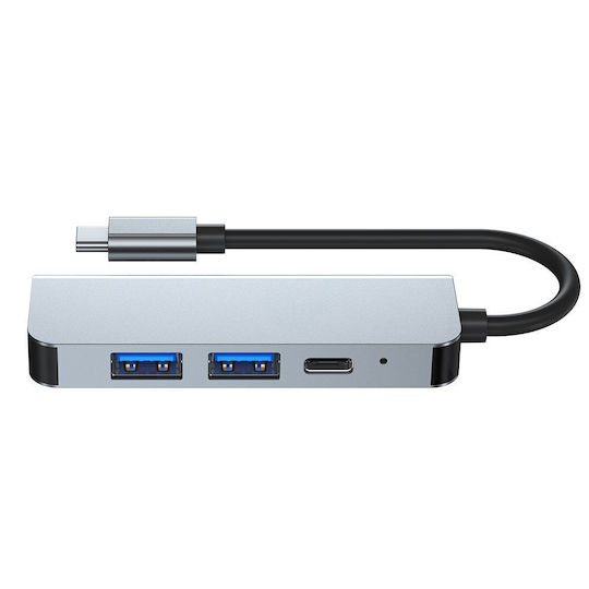 Tech-Protect V2 4in1 USB-C Docking Station με HDMI 4K PD Ethernet Γκρι